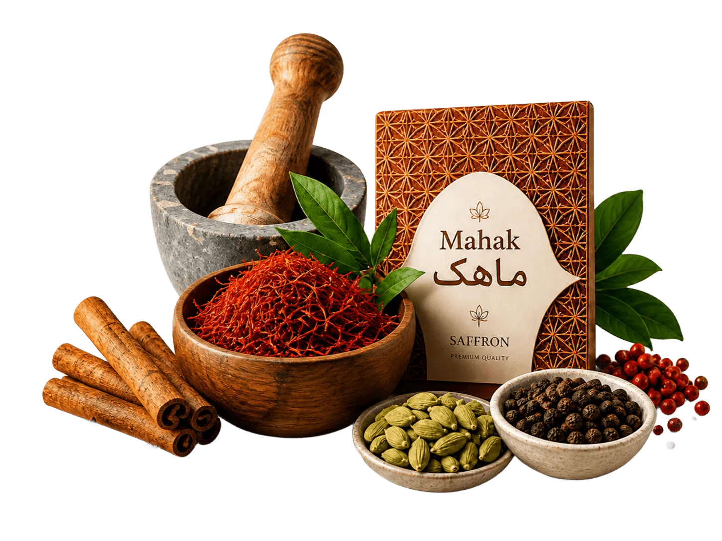 ترکیب ادویه‌ها و زعفران ماهک